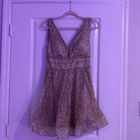 sparkly mauve party dress (glitter and rhinestones) - Picture 1 of 1